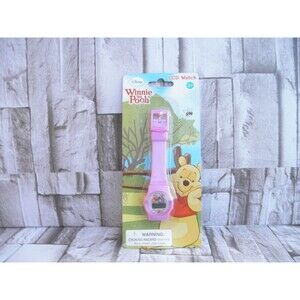 NEW 2010 DISNEY, WINNIE THE POOH, TIGGER, EEYORE, PIGLET, PLASTIC LCD PINK WATCH